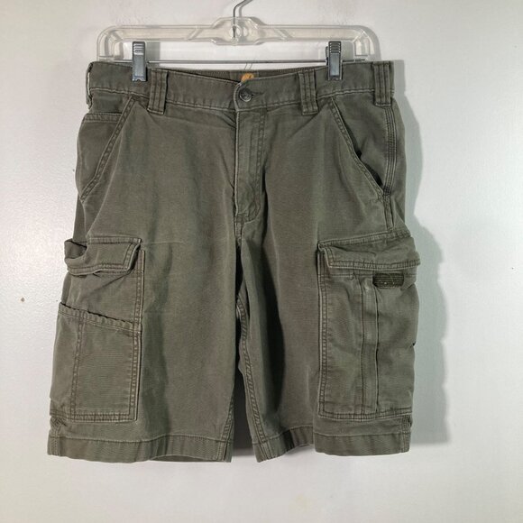 Mens Carhartt Relaxed Fit Cargo Shorts Green 32 Cotton Elastane 103542 217 - Picture 1 of 7